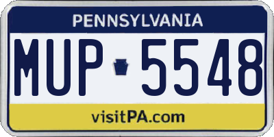 PA license plate MUP5548
