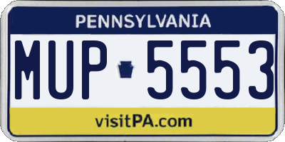 PA license plate MUP5553