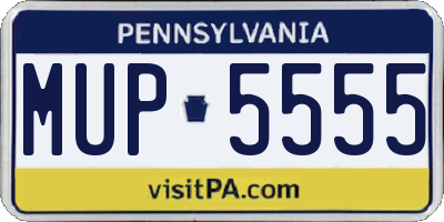 PA license plate MUP5555