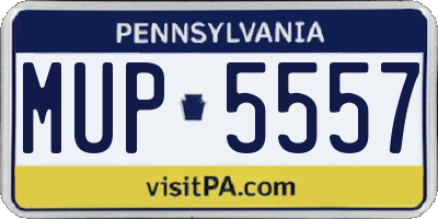 PA license plate MUP5557