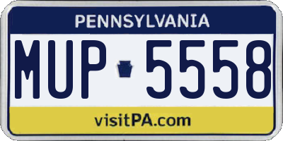PA license plate MUP5558