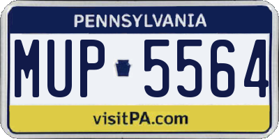 PA license plate MUP5564