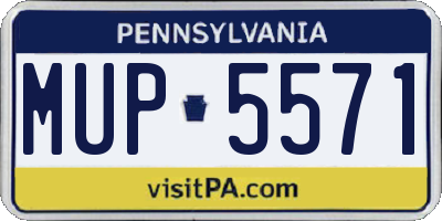 PA license plate MUP5571
