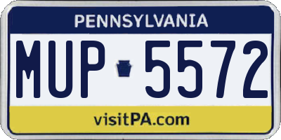 PA license plate MUP5572