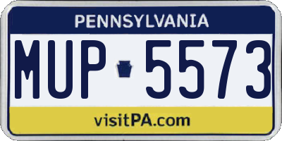PA license plate MUP5573
