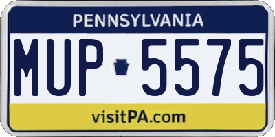 PA license plate MUP5575