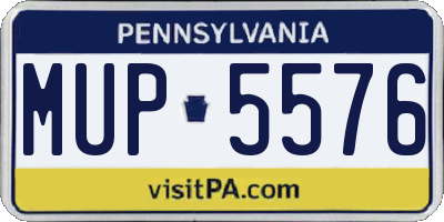 PA license plate MUP5576