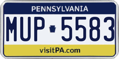 PA license plate MUP5583