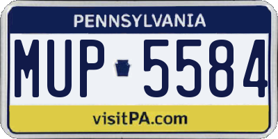PA license plate MUP5584