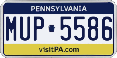 PA license plate MUP5586