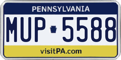PA license plate MUP5588