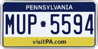 PA license plate MUP5594