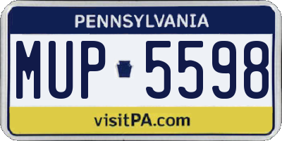 PA license plate MUP5598