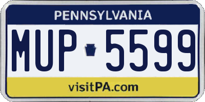 PA license plate MUP5599