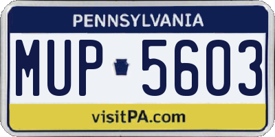 PA license plate MUP5603