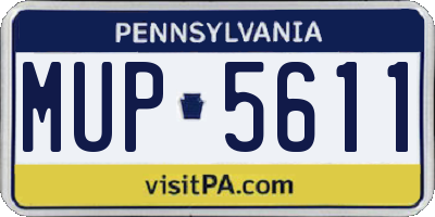 PA license plate MUP5611