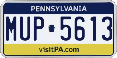 PA license plate MUP5613