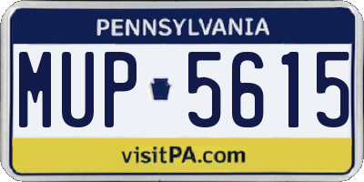 PA license plate MUP5615
