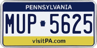 PA license plate MUP5625