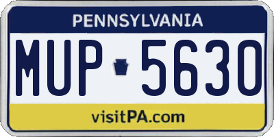 PA license plate MUP5630