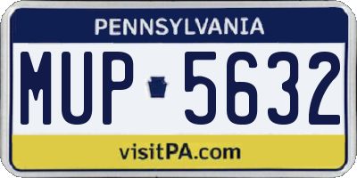 PA license plate MUP5632