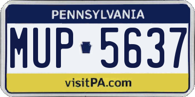 PA license plate MUP5637