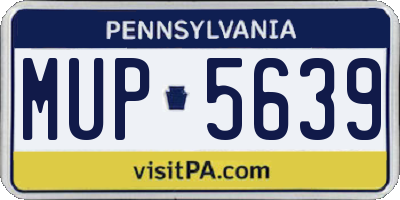 PA license plate MUP5639