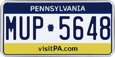 PA license plate MUP5648