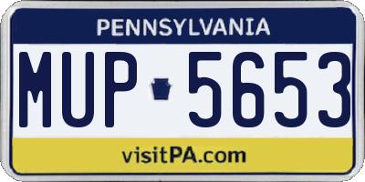 PA license plate MUP5653