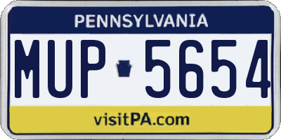 PA license plate MUP5654
