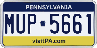 PA license plate MUP5661
