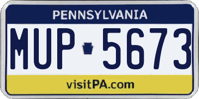 PA license plate MUP5673