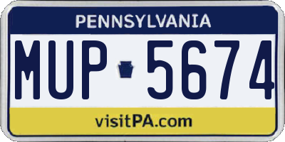 PA license plate MUP5674