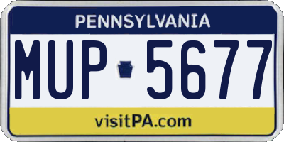 PA license plate MUP5677
