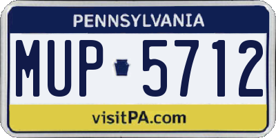 PA license plate MUP5712