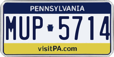 PA license plate MUP5714