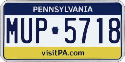 PA license plate MUP5718