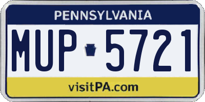 PA license plate MUP5721