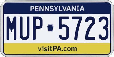 PA license plate MUP5723