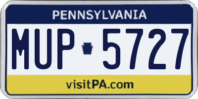 PA license plate MUP5727