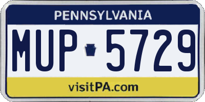 PA license plate MUP5729
