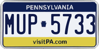 PA license plate MUP5733