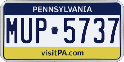PA license plate MUP5737