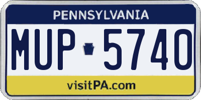 PA license plate MUP5740