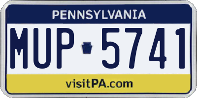 PA license plate MUP5741