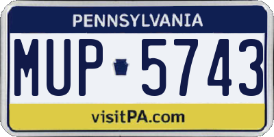 PA license plate MUP5743