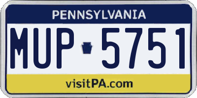 PA license plate MUP5751