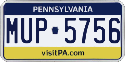 PA license plate MUP5756