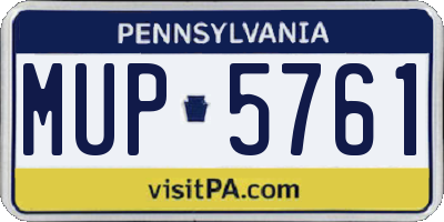 PA license plate MUP5761