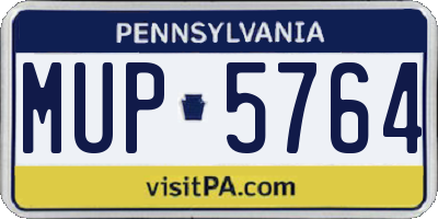 PA license plate MUP5764